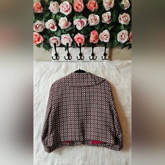 Maestro Vintage 60's Patterned Lined Cropped Knit Pea Coat - Picture 3 of 8